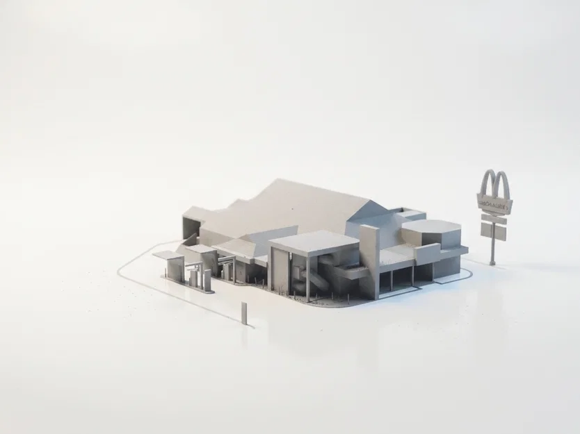 Mô hình kiến trúc nhà hàng McDonald's in 3D - Image 1