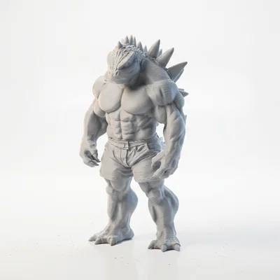 Mô hình Chiến binh Bò sát Fantasy - File STL in 3D sưu tầm