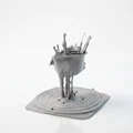 Mô hình điêu khắc nghệ thuật Rose Drop Liquid Splash in 3D - Thumbnail 4