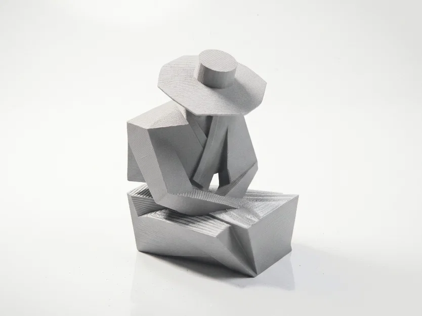 Tác phẩm điêu khắc nghệ thuật trừu tượng Sat Man 3D Printable - Image 1