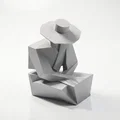 Tác phẩm điêu khắc nghệ thuật trừu tượng Sat Man 3D Printable - Thumbnail 1