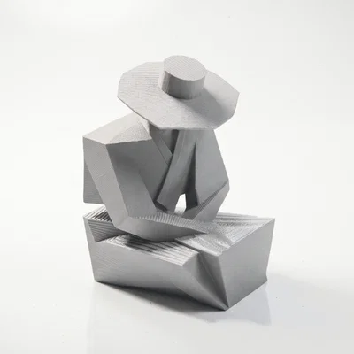 Tác phẩm điêu khắc nghệ thuật trừu tượng Sat Man 3D Printable