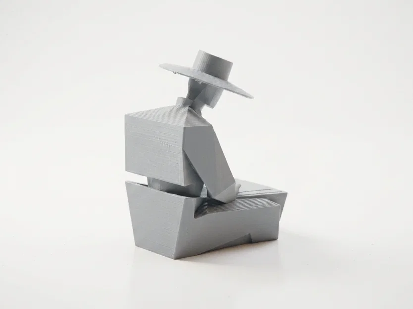 Tác phẩm điêu khắc nghệ thuật trừu tượng Sat Man 3D Printable - Image 2