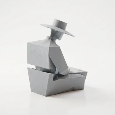 Tác phẩm điêu khắc nghệ thuật trừu tượng Sat Man 3D Printable