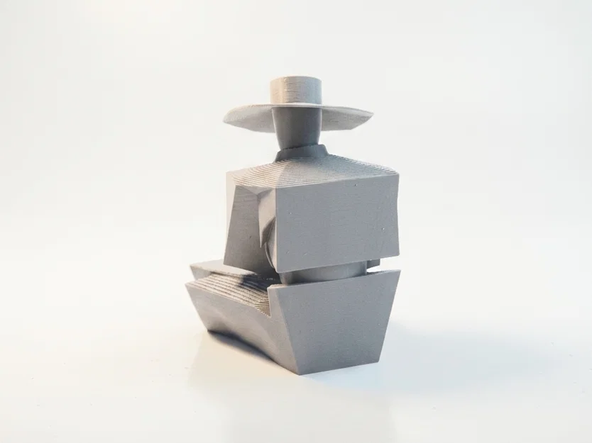 Tác phẩm điêu khắc nghệ thuật trừu tượng Sat Man 3D Printable - Image 3