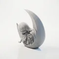 Mô hình tượng trang trí 3D Sleeping On The Moon - Thumbnail 1