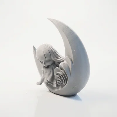 Mô hình tượng trang trí 3D Sleeping On The Moon
