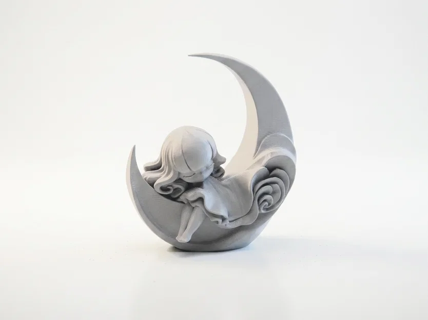 Mô hình tượng trang trí 3D Sleeping On The Moon - Image 2