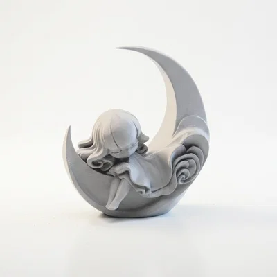 Mô hình tượng trang trí 3D Sleeping On The Moon