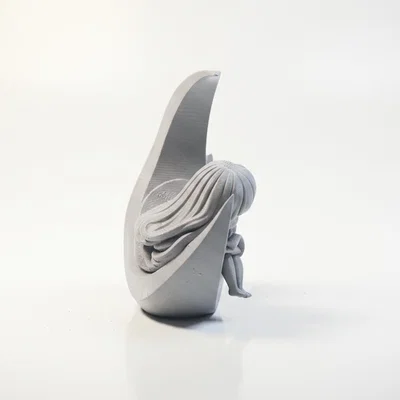 Mô hình tượng trang trí 3D Sleeping On The Moon