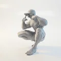 Mô hình tượng người ngồi xổm (Squatting Man) in 3D - Thumbnail 1