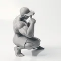 Mô hình tượng người ngồi xổm (Squatting Man) in 3D - Thumbnail 3