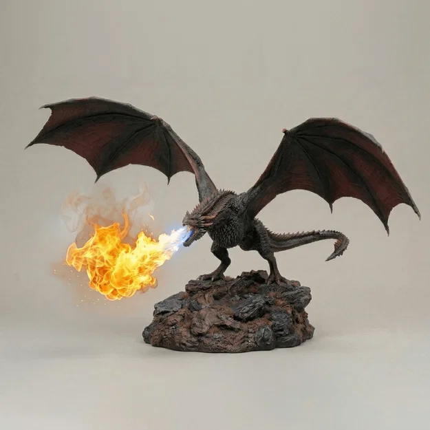 Mô hình in 3D rồng Drogon phun lửa Game of Thrones cực đẹp - Image 1