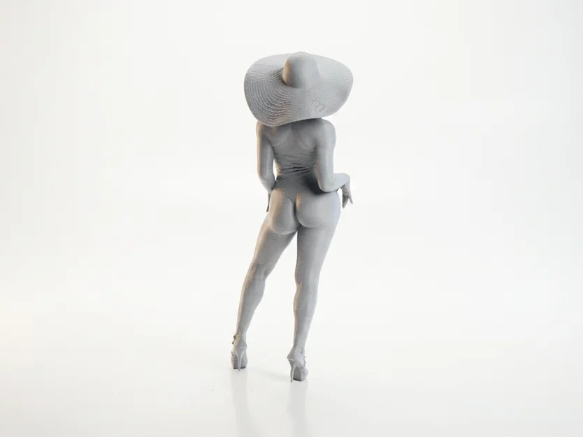 Mô hình 3D tượng nữ giới đội mũ rộng vành sang trọng - Image 2