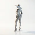 Mô hình 3D tượng nữ giới đội mũ rộng vành sang trọng - Thumbnail 3