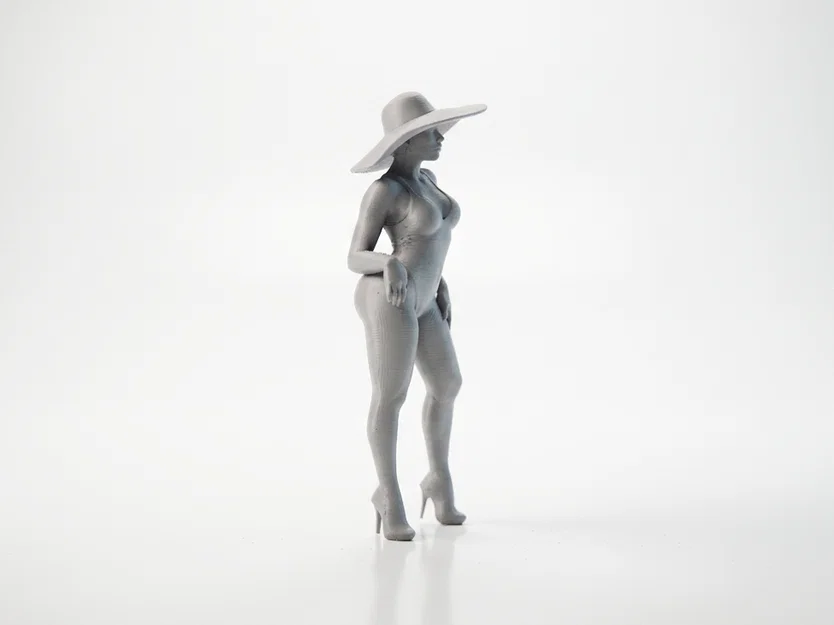 Mô hình 3D tượng nữ giới đội mũ rộng vành sang trọng - Image 4