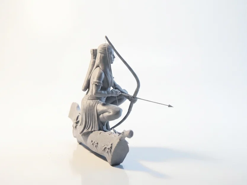 Mô hình nữ thợ săn bộ lạc in 3D (Tribal Huntress Archer Figurine) - Image 3