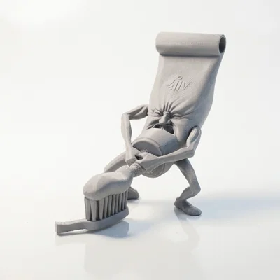 Mô hình 3D ống kem đánh răng nhân hóa cực chất