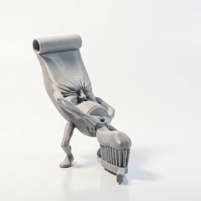 Mô hình 3D ống kem đánh răng nhân hóa cực chất