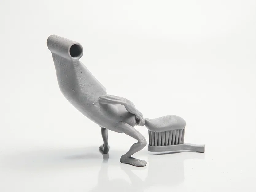Mô hình 3D ống kem đánh răng nhân hóa cực chất - Image 3