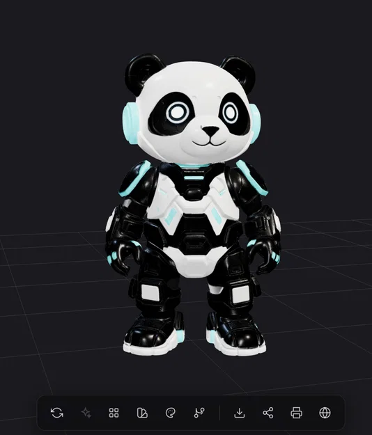 Mô hình Cyberpunk Panda - Tác phẩm nghệ thuật 3D đậm chất tương lai - Image 1