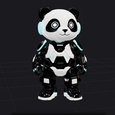 Mô hình Cyberpunk Panda - Tác phẩm nghệ thuật 3D đậm chất tương lai