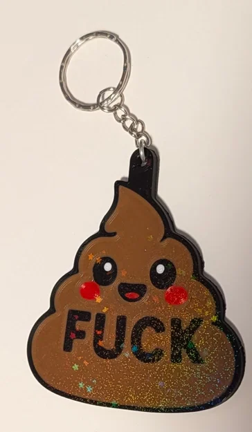 Móc khóa cục phân Kawaii "F*ck" in 3D | Quà tặng vui nhộn - Image 2