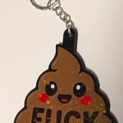 Móc khóa cục phân Kawaii "F*ck" in 3D | Quà tặng vui nhộn