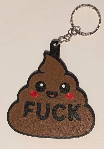 Móc khóa cục phân Kawaii "F*ck" in 3D | Quà tặng vui nhộn - Image 3