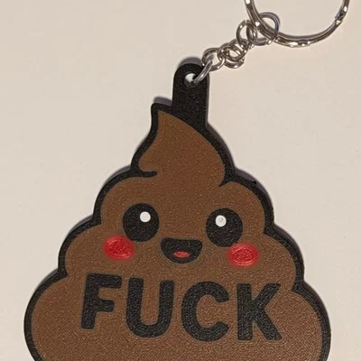 Móc khóa cục phân Kawaii "F*ck" in 3D | Quà tặng vui nhộn