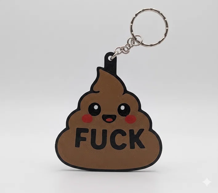Móc khóa cục phân Kawaii "F*ck" in 3D | Quà tặng vui nhộn - Image 5