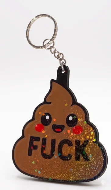 Móc khóa cục phân Kawaii "F*ck" in 3D | Quà tặng vui nhộn - Image 8