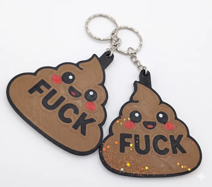 Móc khóa cục phân Kawaii "F*ck" in 3D | Quà tặng vui nhộn - Image 9