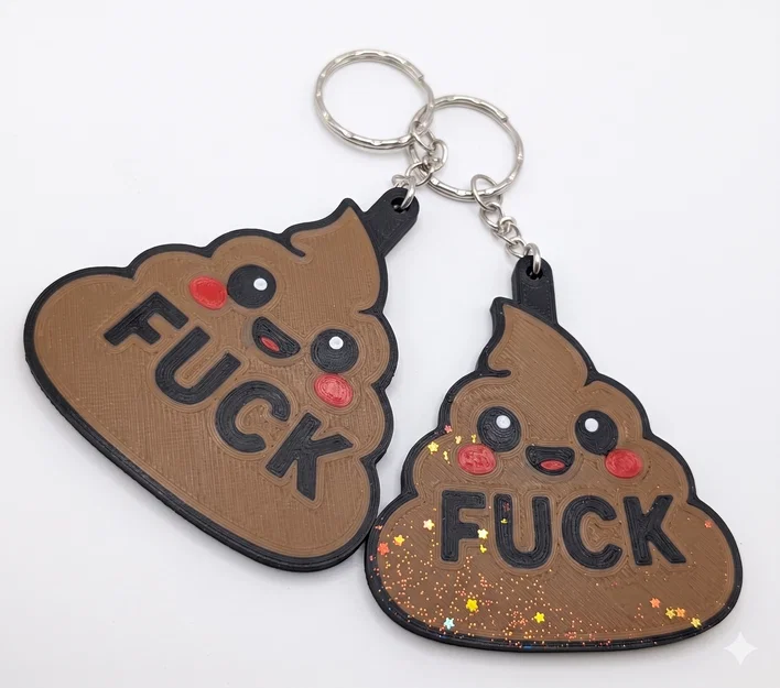 Móc khóa cục phân Kawaii "F*ck" in 3D | Quà tặng vui nhộn - Image 10