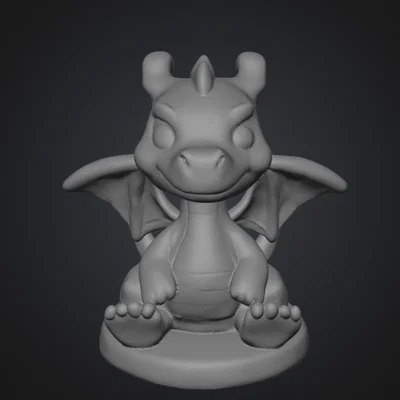 Mô hình rồng con chibi đáng yêu - File in 3D trang trí bàn làm việc
