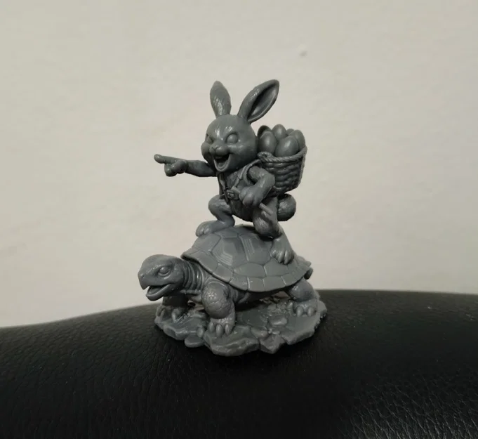 Mô hình chú thỏ Easter bunny cưỡi rùa in 3D siêu đáng yêu - Image 1