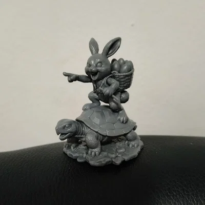 Mô hình chú thỏ Easter bunny cưỡi rùa in 3D siêu đáng yêu