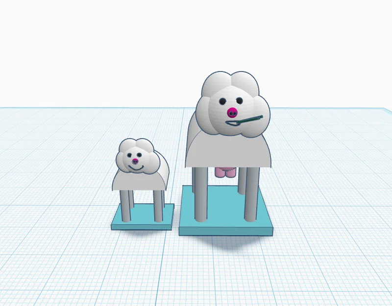 Mô hình trang trí máy in 3D hình mẹ con bò sữa đáng yêu - Image 1