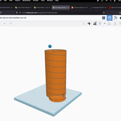 Mô hình Marble Run 180mm nhỏ gọn cho máy in 3D A1 mini và Prusa MINI