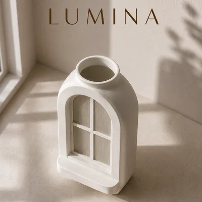 Bình hoa trang trí Lumina - Thiết kế cửa sổ vòm nghệ thuật