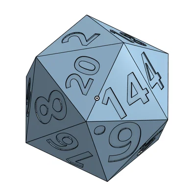 Mô hình xúc xắc D20 cỡ lớn cho game Dungeons & Dragons in 3D