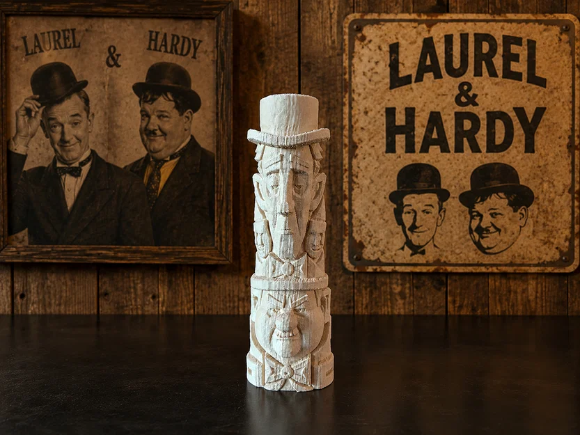 Tượng Totem Bộ Lạc Laurel & Hardy - Image 1