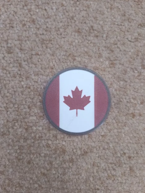 Mẫu in 3D huy hiệu lá phong Canada trang trí nắp lon nước - Image 1