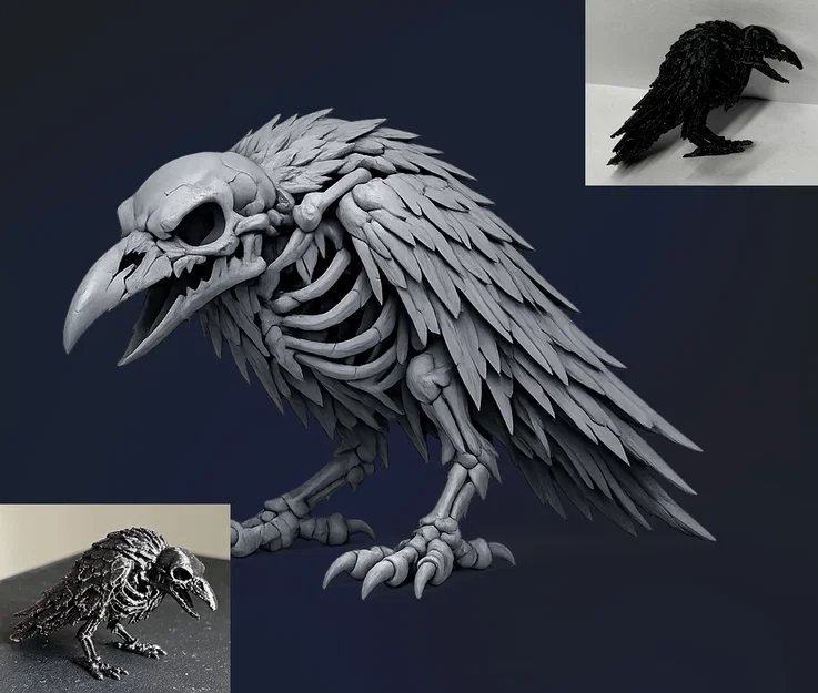 Quạ Bộ Xương Rùng Rợn (Creepy Skeleton Crow) - Image 1