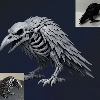 Quạ Bộ Xương Rùng Rợn (Creepy Skeleton Crow)