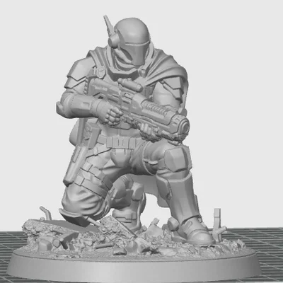 Mô hình Oath Sword Bastion Knight quỳ bắn súng plasma 2
