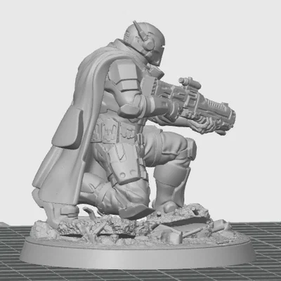 Mô hình Oath Sword Bastion Knight quỳ bắn súng plasma 2