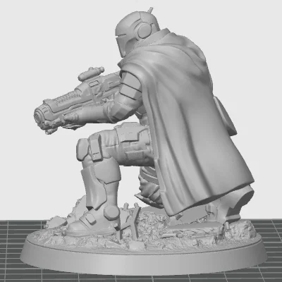 Mô hình Oath Sword Bastion Knight quỳ bắn súng plasma 2