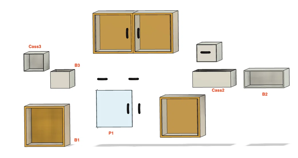 Mô hình tủ kệ đa năng ORGANIZZATORE GT583 tự lắp ráp - Image 3