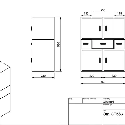 Mô hình tủ kệ đa năng ORGANIZZATORE GT583 tự lắp ráp